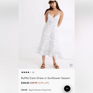 Ruffle Cami Dress in Sunflower Season. Size 6. NWOT